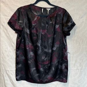 Metro 7 Short-Sleeve Patterned Blouse, Size M
